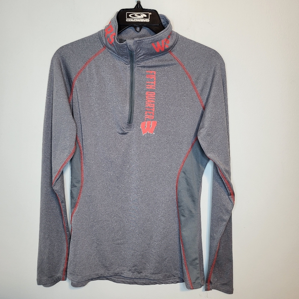 5th Quarter Gray 1/4 Zip Pullover Sweatshirt Women’s Medium Long Sleeve